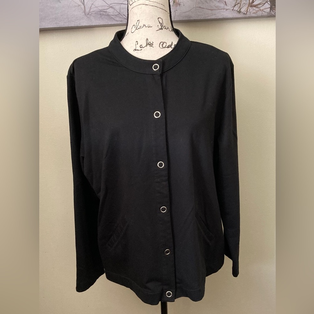 Southern Lady black snap up jacket, size XL, cotton blend
